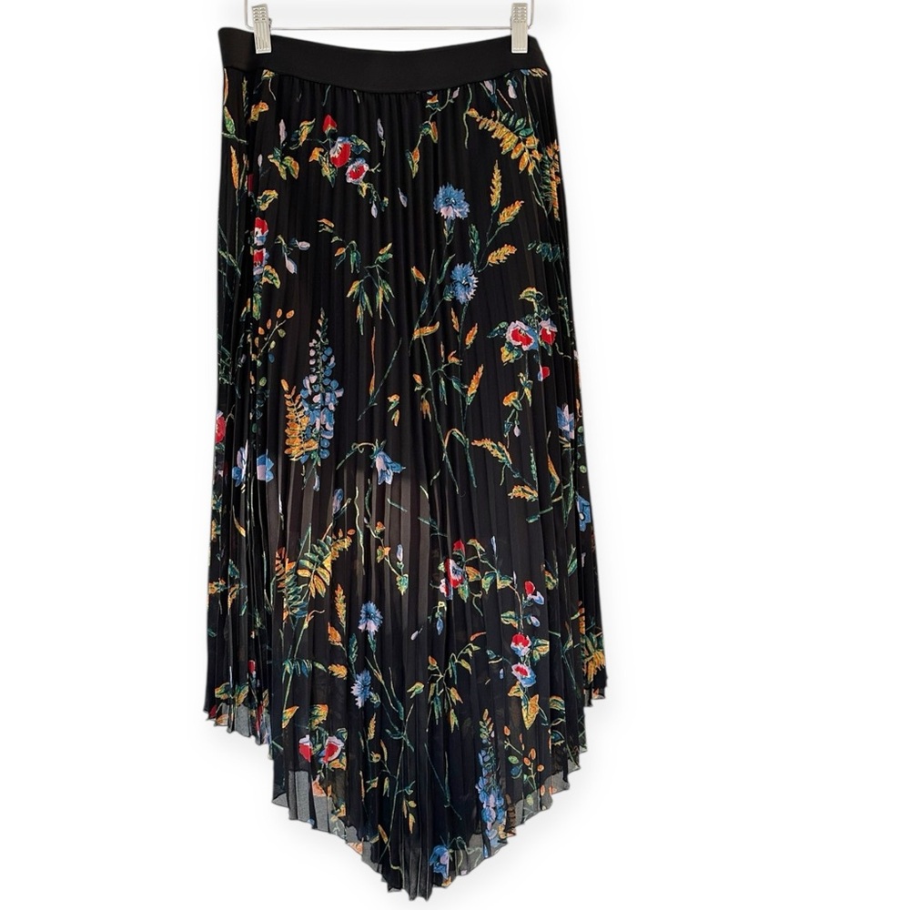 Maje • Jeudi Floral Pleated Midi Skirt